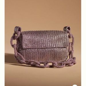 Anthropologie Purple Beaded Bag